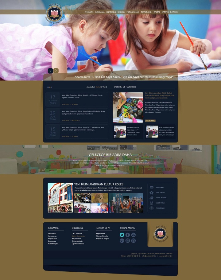 UX Ajans Yazılım ve Medya Hizmetleri Yenibilim Koleji, Web Tasarım ve Web Site Yazılım Projesi-2
