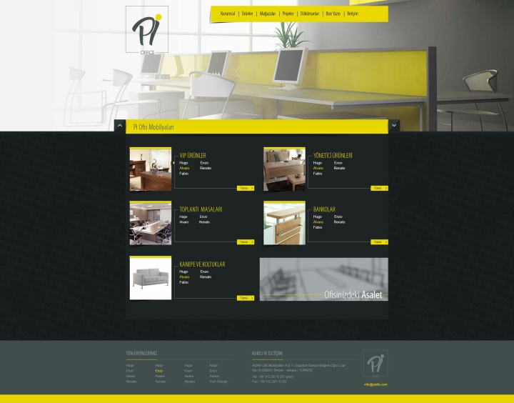 Pi Ofis Mobilyaları Web Site Tasarım Projesi