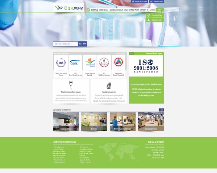 UX Ajans Yazılım ve Medya Hizmetleri Viromed Laboratuvarları, Web Tasarım ve Yazılım Projesi-2