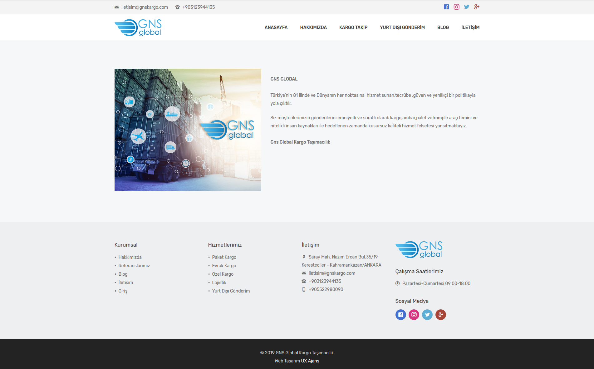 UX Ajans Yazılım ve Medya Hizmetleri&nbsp;GNS Global,&nbsp;Web Yazılım, Web Tasarım, Sunucu, Hosting ve E-Mail Hizmeti&nbsp;Projesi-2