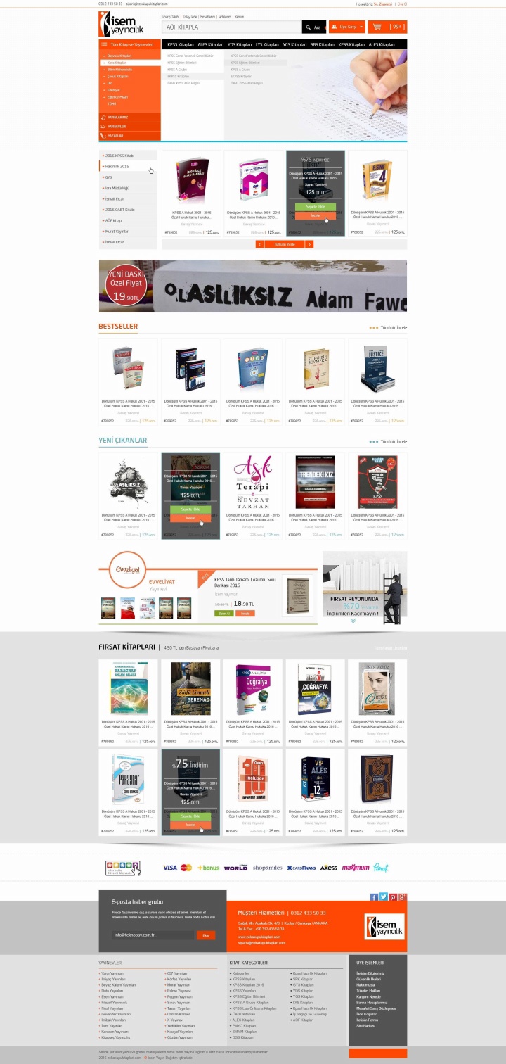 UX Ajans Yazılım ve Medya Hizmetleri İsem Kitap, E-Ticaret Yazılım Projesi Projesi-3