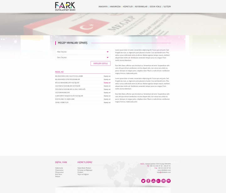 UX Ajans Yazılım ve Medya Hizmetleri Fark Dijital Baskı Merkezi, Web Yazılım ve Web Tasarım Projesi-3