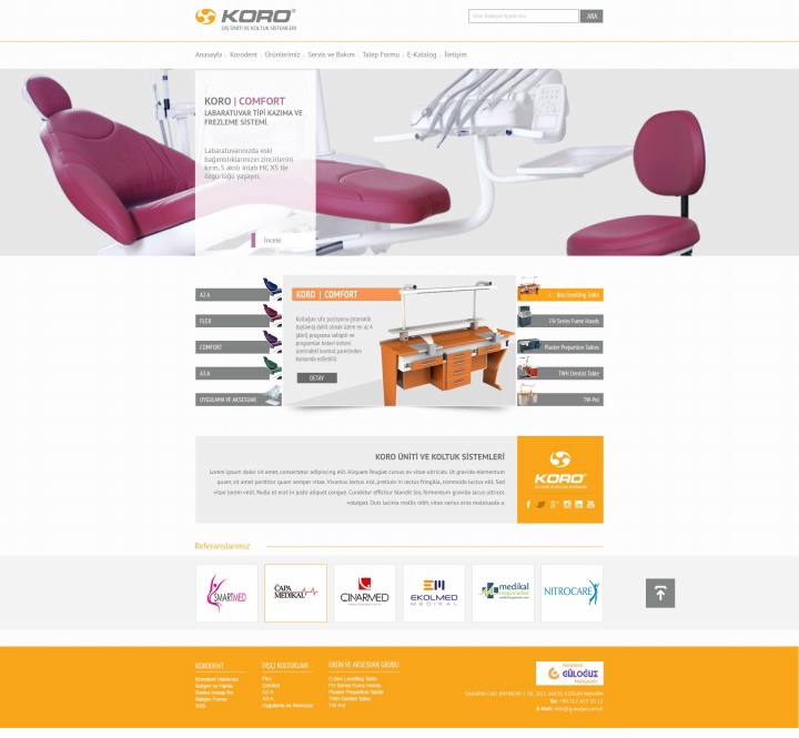 Koro Dent Dişçi Koltukları Web Tasarım ve Web Yazılım Projesi