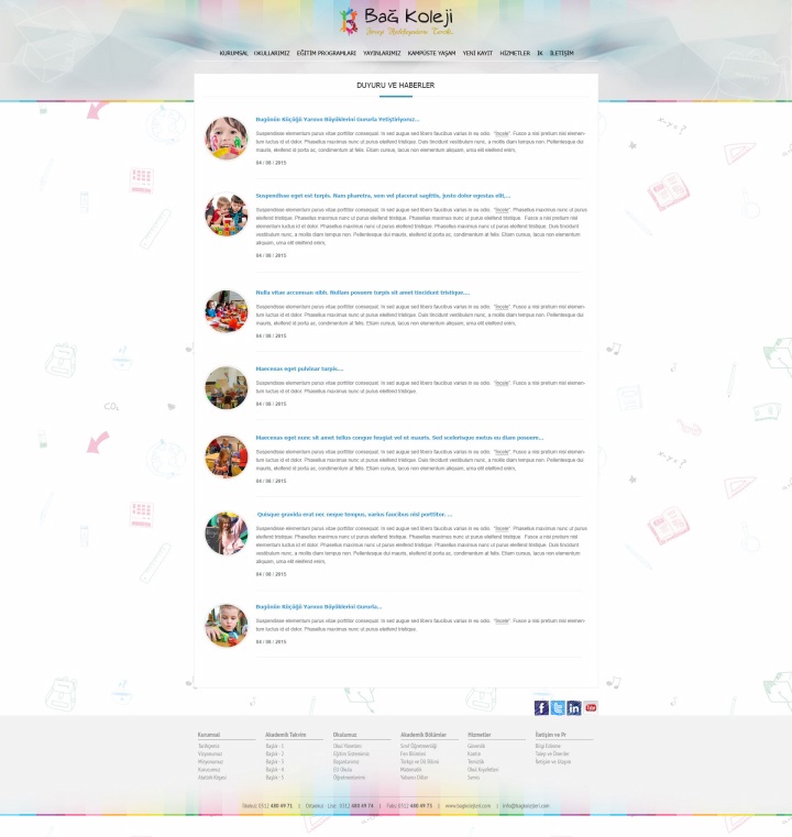 UX Ajans Yazılım ve Medya Hizmetleri Bağ Kolej, Web Site Yazılım ve Tasarım Projesi-3