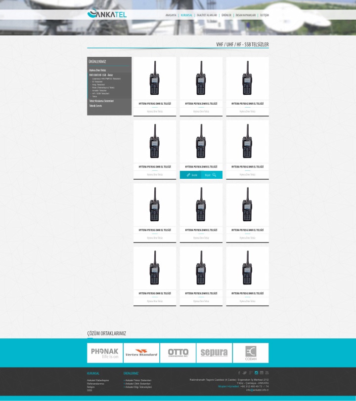 UX Ajans Yazılım ve Medya Hizmetleri Ankatel Telsiz Sistemleri, Web Site Tasarım Projesi-3