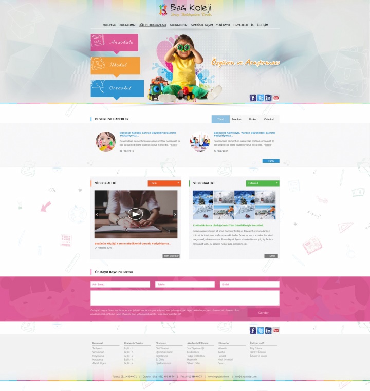 UX Ajans Yazılım ve Medya Hizmetleri Bağ Kolej, Web Site Yazılım ve Tasarım Projesi-2