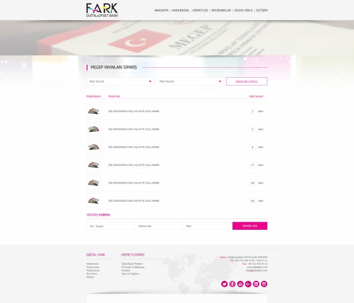 UX Ajans Yazılım ve Medya Hizmetleri Fark Dijital Baskı Merkezi, Web Yazılım ve Web Tasarım Projesi-2