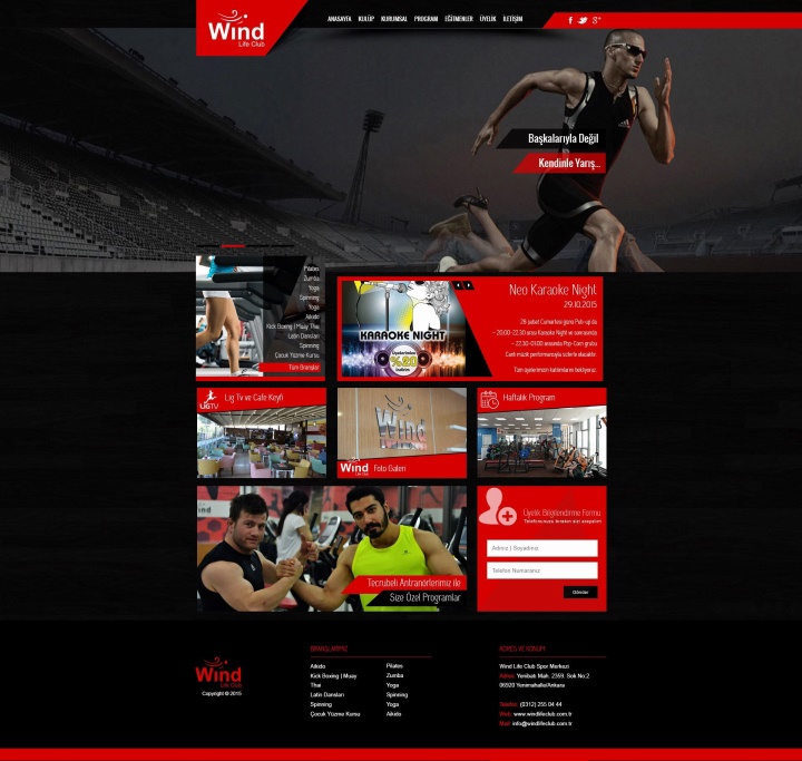 Wind Life Spor Club Web Yazılım ve Web Tasarım Projesi