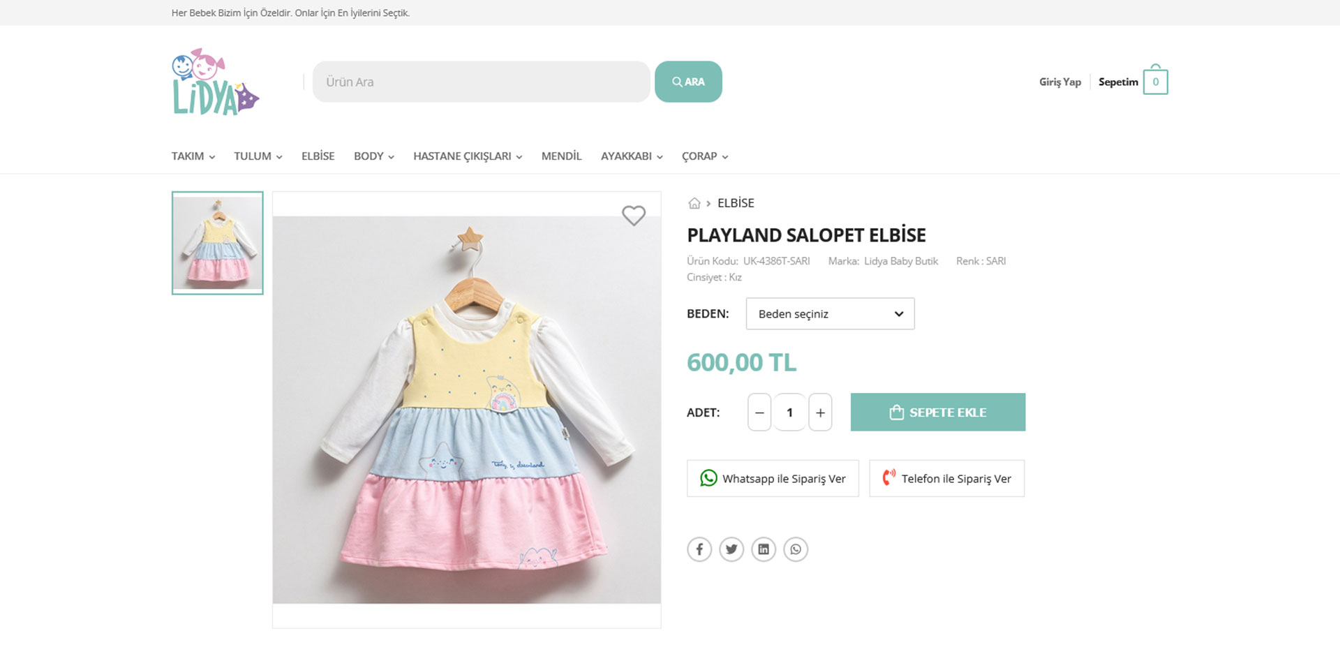 UX Ajans Yazılım ve Medya Hizmetleri Lidya Baby Butik, Lİdya Baby Butik E-Ticaret Projesi Projesi-3