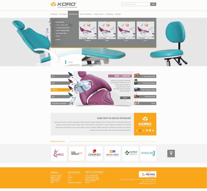 UX Ajans Yazılım ve Medya Hizmetleri Koro Dent Dişçi Koltukları, Web Tasarım ve Web Yazılım Projesi-2