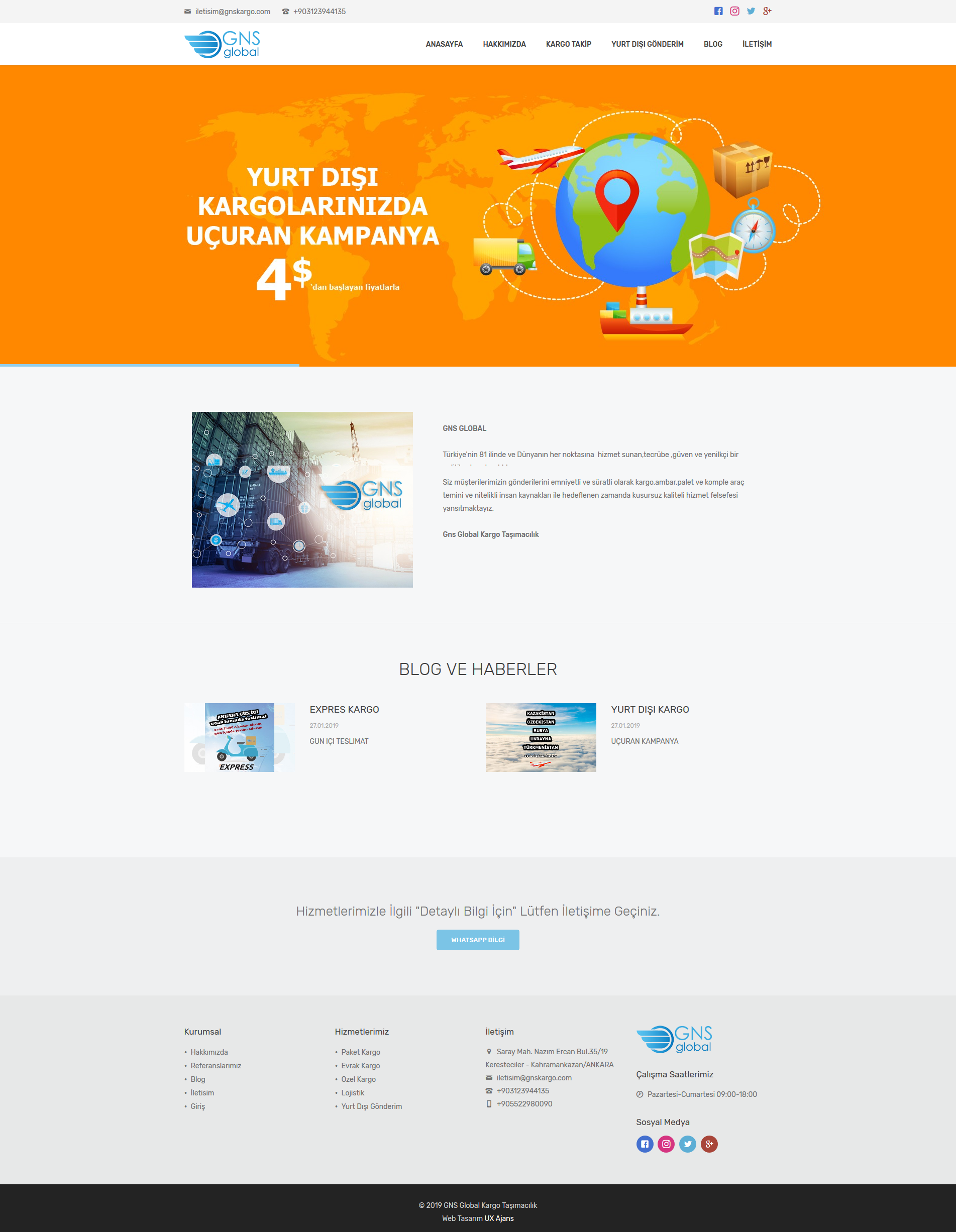 UX Ajans Yazılım ve Medya Hizmetleri&nbsp;GNS Global,&nbsp;Web Yazılım, Web Tasarım, Sunucu, Hosting ve E-Mail Hizmeti&nbsp;Projesi-1