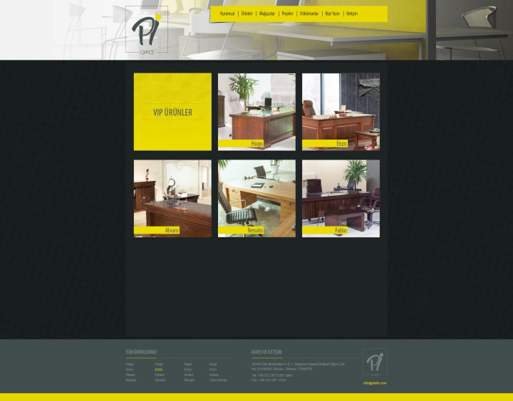 UX Ajans Yazılım ve Medya Hizmetleri Pi Ofis Mobilyaları, Web Site Tasarım Projesi-2